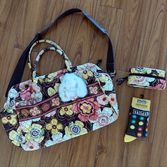 Vera Bradley buttercup travel kit with set